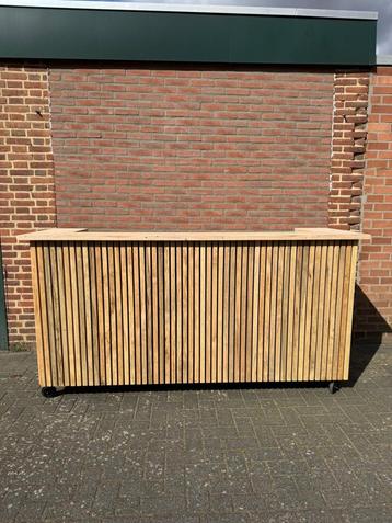 Stevige mobiele eiken bar - perfect voor events en horeca beschikbaar voor biedingen