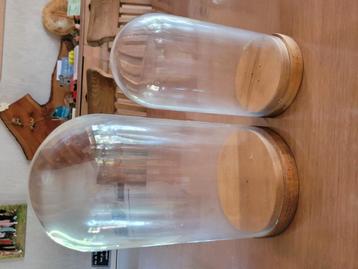 Glazen stolp 2 stuks 27cm en 20cm hoog, Enlèvement, Comme neuf