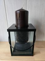 Lantaarn met kaars, Zwart, Ophalen of Verzenden, Zo goed als nieuw, Metaal