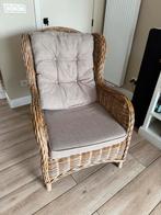 Rieten zetel met poef, Huis en Inrichting, Ophalen, Zo goed als nieuw, Riet of Rotan, Landelijk