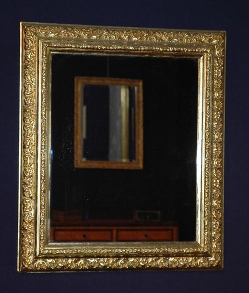 Miroir  avec encadrement doré à la feuille de laiton, Antiquités & Art, Antiquités | Miroirs, 50 à 100 cm, Moins de 100 cm, Rectangulaire