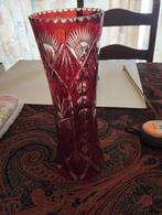 Vase en cristal Val St Lambert style Tellier.Taillé et doubl, Antiquités & Art, Antiquités | Verre & Cristal, Enlèvement