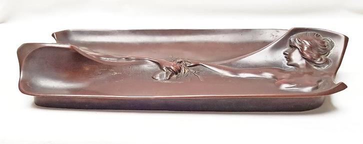 Art Nouveau vide poche - Allegorische voorstelling., Antiek en Kunst, Antiek | Brons en Koper, Brons, Ophalen of Verzenden