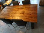 Table salle à manger en bois de mangue, Comme neuf, 100 à 150 cm, Rectangulaire, Autres matériaux