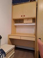 Houten bureau met kastjes, Huis en Inrichting, Ophalen, Zo goed als nieuw, Bureau