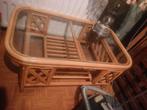 Salontafel in rotan en 2 stoelen retro vintage, Ophalen, Gebruikt