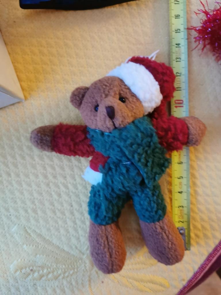 Pluche beer voor in de kerstboom. Kerstbal., Diversen, Kerst, Ophalen of Verzenden, Zo goed als nieuw