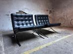 Set Barcelona Chairs Knoll – Zwart Leer – Jaren ’90, Ophalen, Vintage, Zo goed als nieuw, 50 tot 75 cm