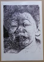 JAN BURSSENS / DE ZWARTE PANTER / ZW-W ZEEFDRUK / 63x44cm, Antiek en Kunst, Ophalen of Verzenden