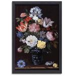 Nature morte aux fleurs avec coquillages - Toile Balthasar v, 75 à 100 cm, Envoi, Création originale, 50 à 75 cm