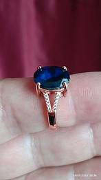 Rosévergulde ring van sterling zilver met prachtig opaal, Nieuw, Blauw, Met edelsteen, Ophalen of Verzenden