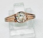 Solitaire ring met diamant 0,60kt, Bijoux, Sacs & Beauté, Bagues, Comme neuf, Femme ou Homme, Avec pierre précieuse, Or