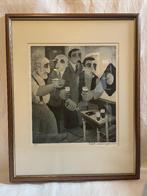 Litho Rob Delange "Vogelpikkers" ARTIESTENPRINT ZW/W 1994, Enlèvement
