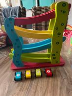 Houten rollerbaan auto, Ophalen, Gebruikt