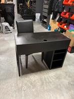 Bureau et chaise IKEA en bois et cuir brun, Maison & Meubles, Tables | Coiffeuses, Enlèvement, Utilisé, Bois, Brun