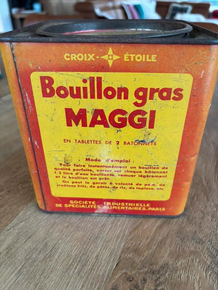 authentiek vintage Maggi bouillonblik, Verzamelen, Blikken, Zo goed als nieuw, Ophalen