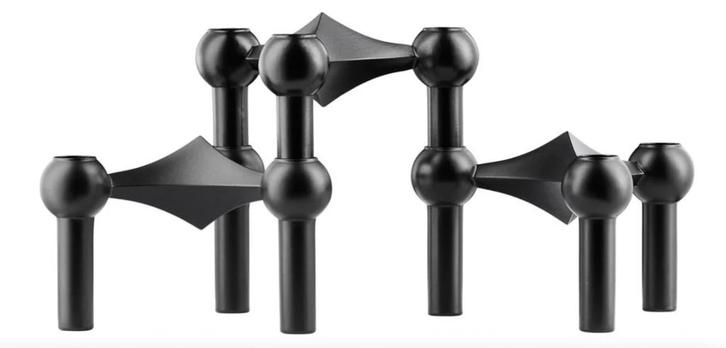 Stoff Nagel kandelaar - black chrome - set van drie, Huis en Inrichting, Woonaccessoires | Kandelaars en Kaarsen, Nieuw, Kandelaar