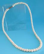 KBI04: Wit BOLLETJE-5mm.-40cm.- Bot -uit jaren 1975-‘80, Handtassen en Accessoires, Kettingen, Verzenden, Nieuw, Wit, Overige materialen