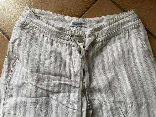 MNG Mango 36 - Losse broek met lijnen in gebroken wit en gri, Kleding | Dames, Broeken en Pantalons, Gedragen, Maat 36 (S), Wit