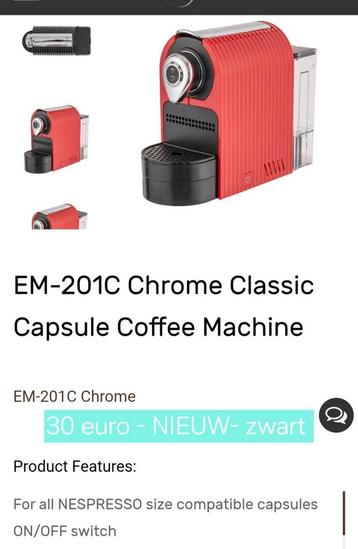 Koffiezet voor Nespresso caps - NIEUW
 beschikbaar voor biedingen