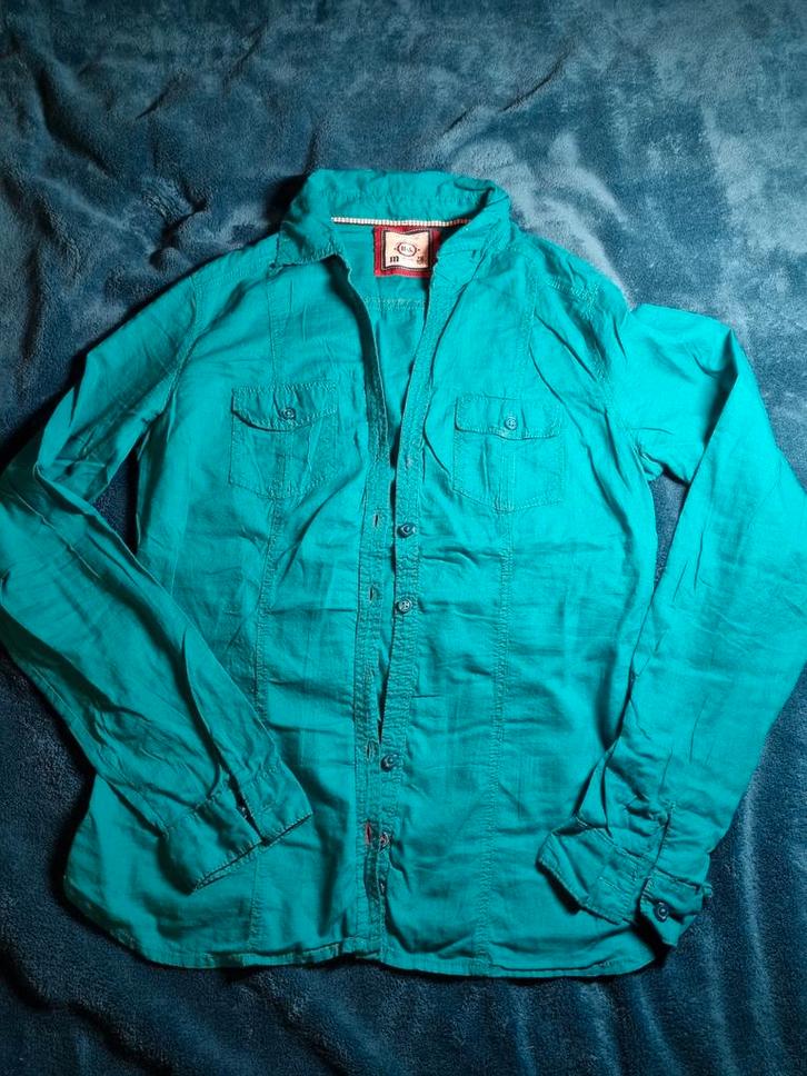 Turkoois blauw/groene blouse Berschka , maat M, Kleding | Dames, Blouses en Tunieken, Maat 38/40 (M), Blauw, Ophalen of Verzenden