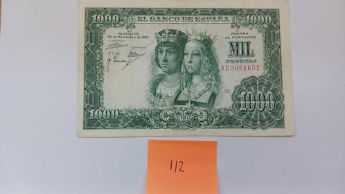 1000 peseta's Spanje 1957, Postzegels en Munten, Bankbiljetten | Europa | Niet-Eurobiljetten, Los biljet, Overige landen, Ophalen of Verzenden
