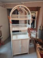Meuble étagère blanc style rotin – idéal Candy Bar / mar, Ophalen, Zo goed als nieuw