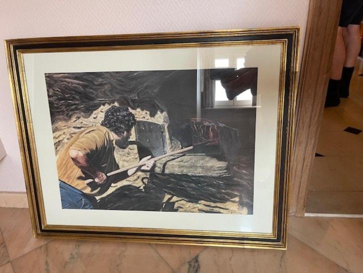 ingelijste tekening - thema Bakker, Huis en Inrichting, Woonaccessoires | Lijsten, Zo goed als nieuw, 50 tot 75 cm, 75 tot 100 cm