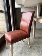 Handgemaakte lederen stoelen -6stuks, Brun, Enlèvement, Bois, Cinq, Six Chaises ou plus