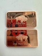 Barre de cuivre cuivrable 1oz 999 pur, Timbres & Monnaies, Enlèvement ou Envoi, Cuivre