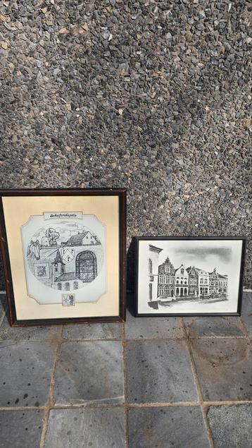 Dessin de Deinze et peinture sur verre Schuiferskapelle, Enlèvement ou Envoi