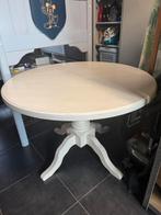 Ronde tafel wit geverfd, nog in goede staat, Huis en Inrichting, Tafels | Eettafels, Ophalen, Gebruikt, 100 tot 150 cm, Rond