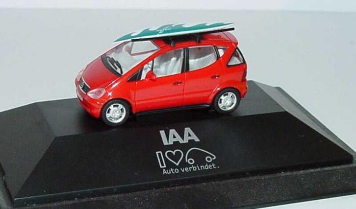 1:87 Herpa Mercedes Benz A-Klasse W168 1997-2001 IAA rood, Hobby en Vrije tijd, Modelauto's | 1:87, Nieuw, Auto, Herpa, Ophalen of Verzenden