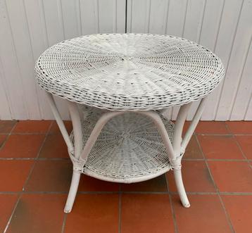 Vintage rotan salontafel, Huis en Inrichting, Tafels | Bijzettafels, Ophalen, Gebruikt