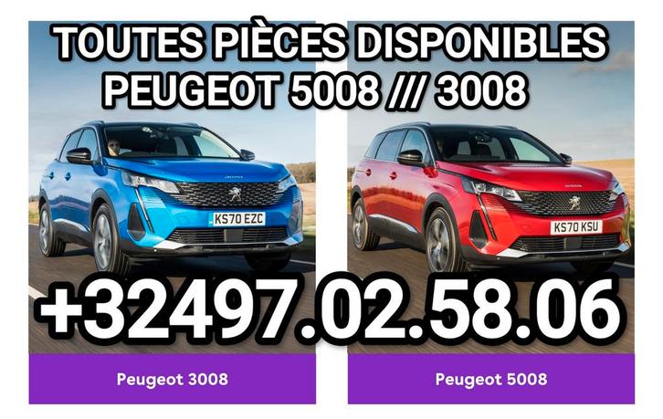Toutes pièces disponibles pour PEUGEOT 3008 - 5008, Autos : Pièces & Accessoires, Carrosserie & Tôlerie, Citroën, Peugeot, Renault