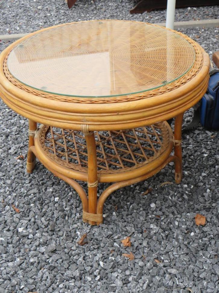 Table en rotin et osier, Antiek en Kunst, Antiek | Meubels | Tafels, Ophalen