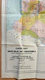 Coffee Map of the Republic of Colombia / 1939. 81,5cm x 67cm, Boeken, Atlassen en Landkaarten, Ophalen of Verzenden, Zo goed als nieuw