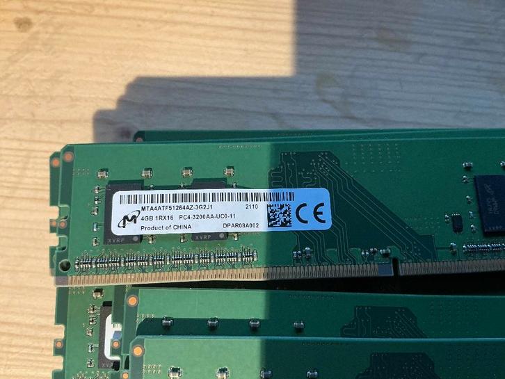 16 GB RAM DDR4 (4x4 GB) Micron – 3200 MHz, Informatique & Logiciels, Mémoire RAM, Desktop, 16 GB, DDR4, Enlèvement ou Envoi