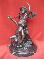 Bronzen beeld Joseph D'Asté muziek spelende engelen, Antiquités & Art, Antiquités | Bronze & Cuivre, Bronze, Enlèvement