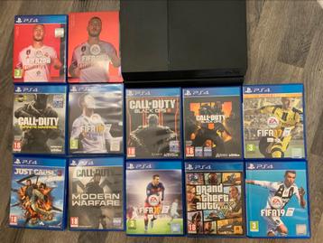 PlayStation vier zonder bakje met 11spelletjes, Ophalen, Zo goed als nieuw