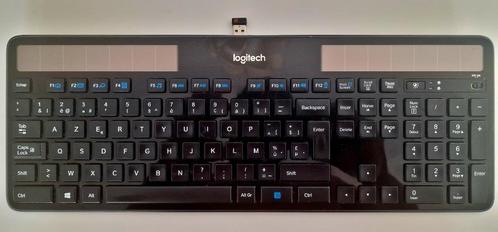 Logitech K750 draadloos zonne energie!, Computers en Software, Toetsenborden, Zo goed als nieuw, Azerty, Draadloos, Multimediatoetsen