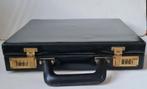 Uniek vierkant attaché case fijn zwart leder cijferslot, 35 tot 45 cm, Leer, Minder dan 50 cm, Ophalen of Verzenden