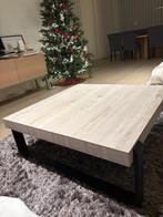 Salontafel - industriële look (hout met steellook poten), Huis en Inrichting, Tafels | Salontafels, Ophalen, 50 tot 100 cm, Vierkant