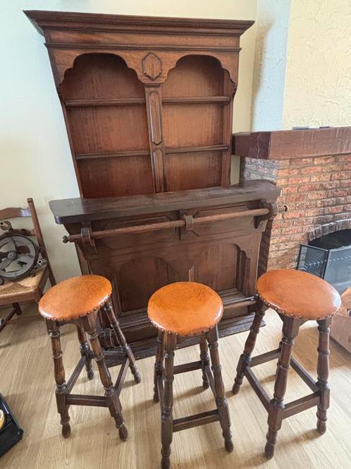 Vintage bar met barkrukken, Huis en Inrichting, Barren, Ophalen