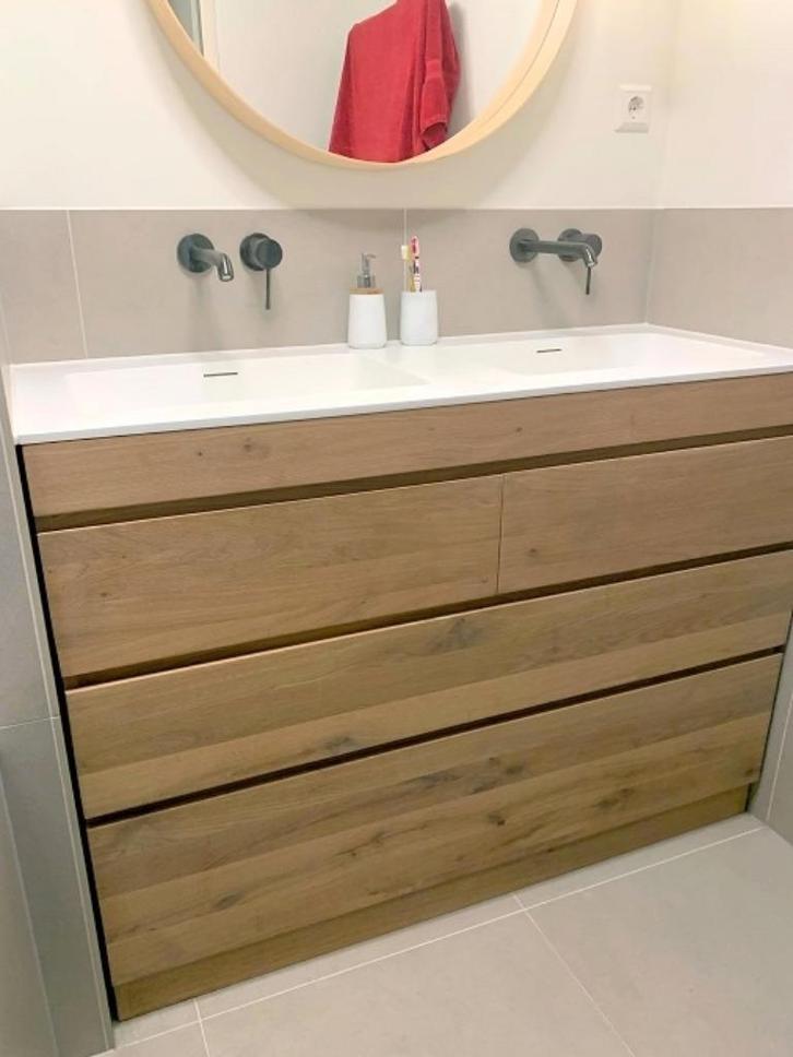 Woods, eiken wastafelonderkast, Huis en Inrichting, Badkamer | Badkamermeubels, Nieuw, Wastafelkast, Minder dan 100 cm, 100 tot 150 cm