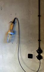 Industria vintage industriële bunkerlamp, lamp met kooi, Antiek en Kunst, Ophalen of Verzenden