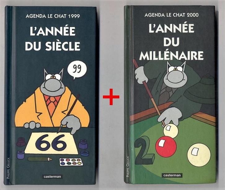 Le Chat ✅ Geluck ~ 2 mini agendas : 1999 + 2000 ~ neufs, Collections, Personnages de BD, Neuf, Livre ou Jeu, Autres personnages
