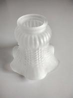 Ancien globe tulipe en pâte de verre sablé blanc pour lampe, Enlèvement ou Envoi