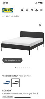 Lit IKEA modèle Slattum 140 x 200 + matelas, Huis en Inrichting, Slaapkamer | Bedden, Ophalen, Gebruikt, Tweepersoons, 140 cm