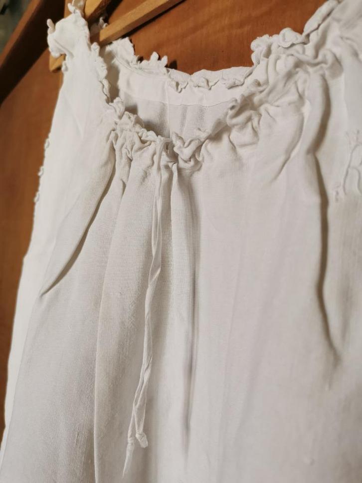 Franse brocante vintage onderjurk combinaison in linnen RA, Antiquités & Art, Curiosités & Brocante, Enlèvement ou Envoi